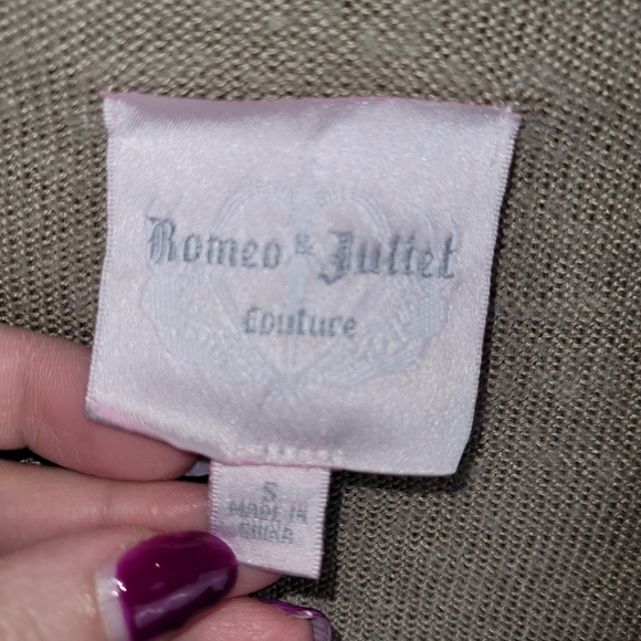 Romeo & Juliet Couture Sweater Womens S Wool‎ Tan Drape Front Open RJ24105 - Picture 5 of 11